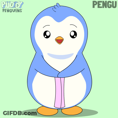 A Penguin Holding A Sign That Says Love On It GIF