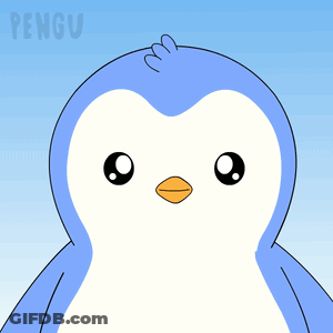 Penguin Holding Congrats Banner GIF