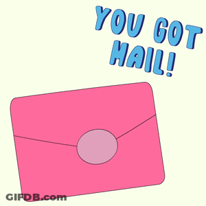A Penguin In An Envelope With The Words You Got Mail Written On It GIF