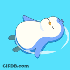 A Penguin Is Floating On Its Back In The Water GIF
