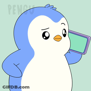 A Penguin Is Holding A Book And Says Sell It In White Letters GIF