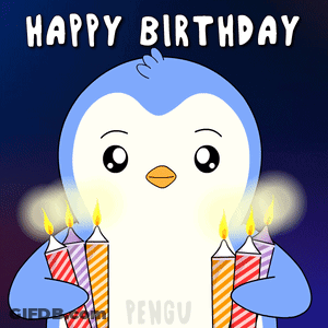 Penguin Holding Birthday Candles Saying Happy Birthday Pengu GIF