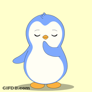 A Penguin Is Holding A Heart In Its Hand GIF