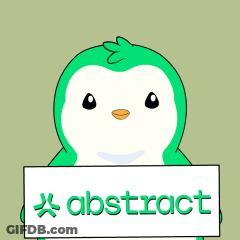 A Penguin Is Holding A Sign That Says Abstract GIF