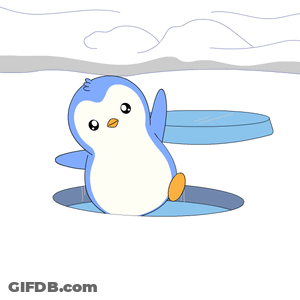 A Penguin Is In A Hole With The Words See Yah Later GIF