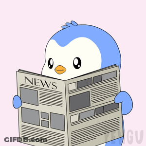Penguin Reading Newspaper With News GIF