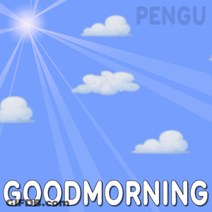 A Penguin Is Sitting In A Coffee Cup With The Words Good Morning Written Below It GIF