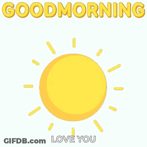 A Penguin Is Sitting On Top Of A Yellow Sun With The Words `` Good Morning Love You '' Written Below It . GIF