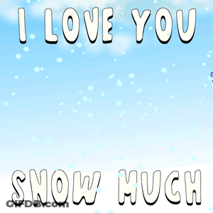Penguin Standing In Snow With I Love You Snow Much GIF