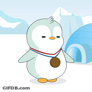 A Penguin Is Surrounded By Ice And A Light Coming Out Of Its Chest GIF