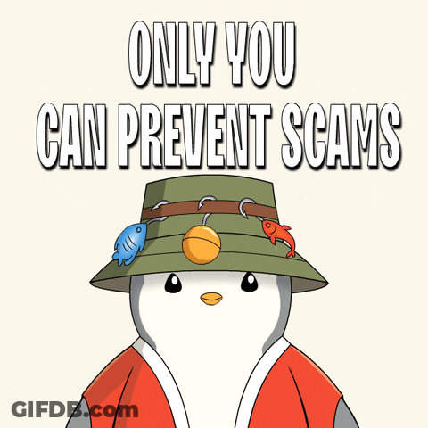A Penguin Wearing A Fisherman 'S Hat With Fish Hooks On It GIF