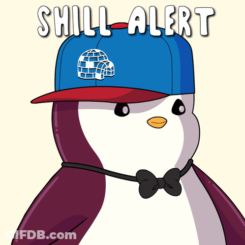A Penguin Wearing A Hat And A Bow Tie With The Words Still Alert Above It GIF
