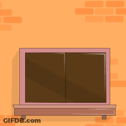 A Penguin Wearing A Pink Hat Is Looking Out Of A Window With The Words " Are You There " Written Above It GIF