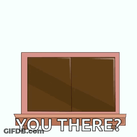 A Penguin Wearing A Pink Hat Is Peeking Out Of A Window With The Words Checking In You There GIF