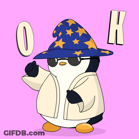 A Penguin Wearing A Wizard Hat And Sunglasses Is Holding A Number 0 GIF