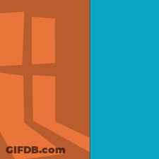 A Penguin Wearing Sunglasses And A Red Hat Is Peeking Over A Wall GIF