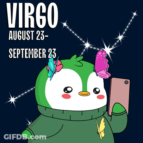 A Penguin With A Butterfly On Its Head Is Wearing A Green Sweater And Looking At A Cell Phone GIF