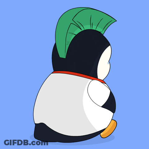 A Penguin With A Mohawk On Its Head GIF