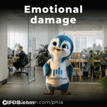 A Penguin With A Peoplehum Shirt On GIF