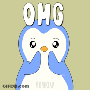A Penguin With The Word Omg Written On It GIF