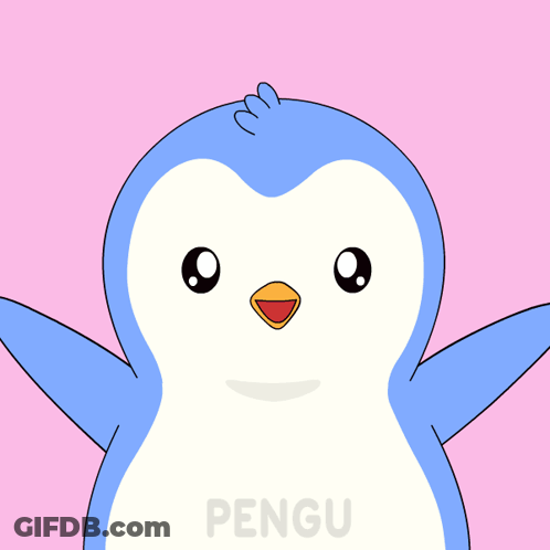 A Penguin With The Words I Love You Written On It GIF