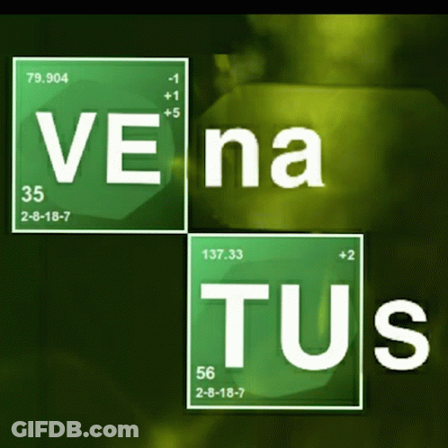 A Periodic Table Of Vena Tus With A Green Background GIF