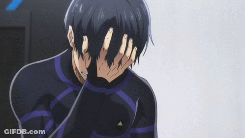 A Person Covering A Man 'S Face With Their Hands In A Cartoon Scene GIF