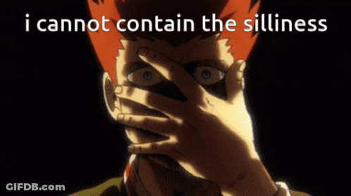 A Person Covering Their Mouth With Their Hand With The Words I Cannot Contain The Silliness Written Above Them GIF