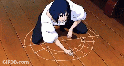 A Person Drawing A Circle On The Floor With Chalk GIF