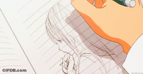 A Person Drawing A Girl On A Piece Of Paper GIF