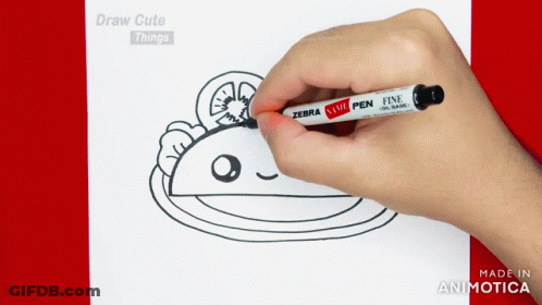 A Person Drawing A Taco With A Zebra Fine Marker GIF