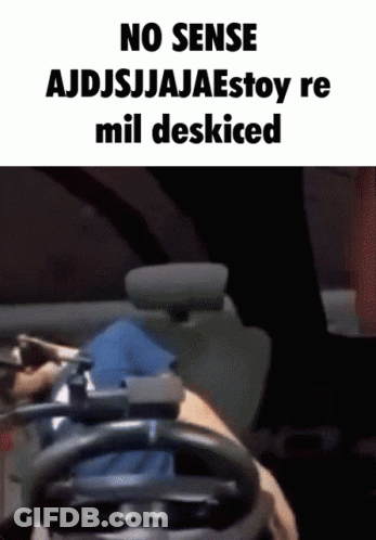 A Person Driving A Car With The Words No Sense Ajdjsjjaestoy Re Mil Deskiced GIF