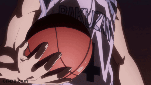 A Person Holding A Basketball With A Jersey That Says Dakuzan On It GIF