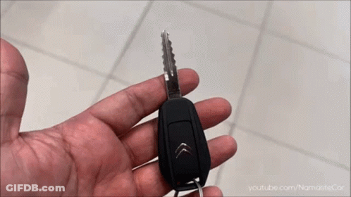 A Person Holding A Car Key In Their Hand GIF