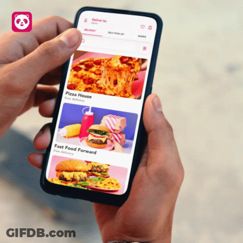 A Person Holding A Cell Phone With A Pizza House App Open GIF