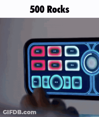 A Person Holding A Cell Phone With The Words 500 Rocks On The Bottom GIF