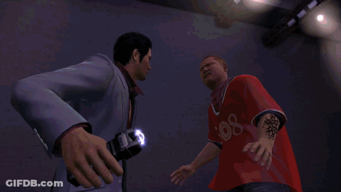 A Person Holding A Flashlight In Front Of A Red Wall GIF