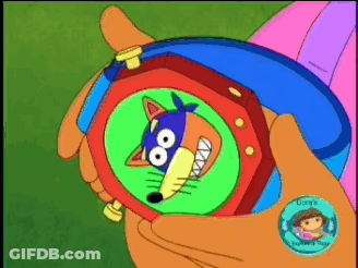 A Person Holding A Watch With A Picture Of A Fox On It GIF