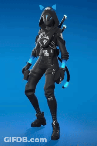 A Person In A Black Outfit Is Holding A Glowing Stick GIF