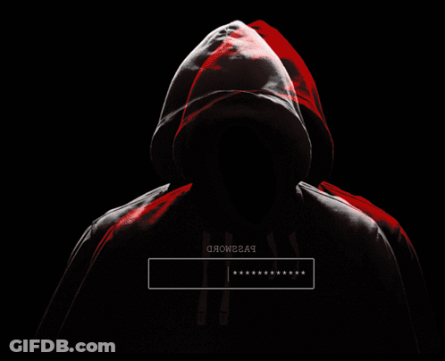 A Person In A Hooded Jacket Has A Password Box On Their Chest GIF