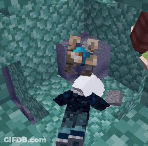 A Person In A Minecraft Game Is Laying In A Corner GIF