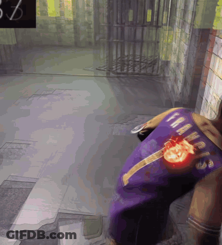 A Person In A Purple Shirt Has The Number 5 On The Back GIF