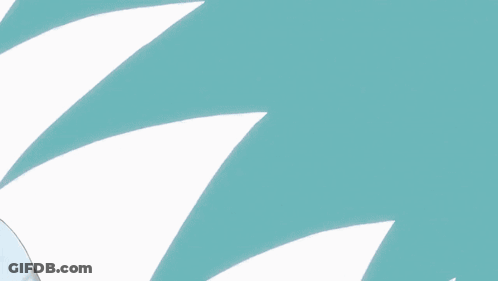 A Person In A Red Shirt Is Surrounded By A Blue And White Background GIF