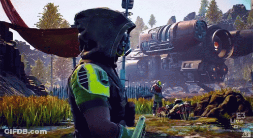 A Person In A Video Game With E3 Live Written On The Bottom Right GIF