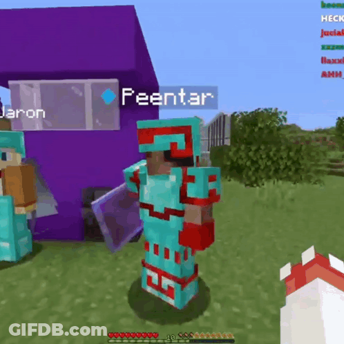 A Person In Armor Is Standing In Front Of A Purple Building In A Video Game . GIF