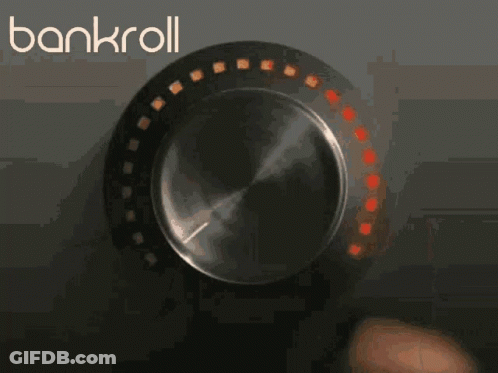 A Person Is Adjusting A Knob With The Word Bankroll On The Bottom GIF