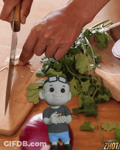 A Person Is Cutting Vegetables On A Cutting Board With Zhut Written On The Bottom Right Corner GIF