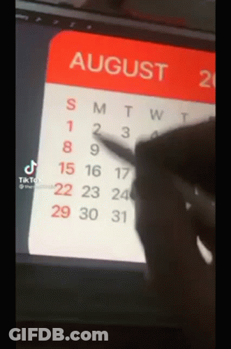 A Person Is Drawing A Calendar For August 20 GIF