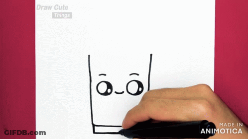 A Person Is Drawing A Cup With A Face On It With A Marker GIF