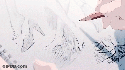 A Person Is Drawing A Picture Of A Shoe With A Pencil . GIF